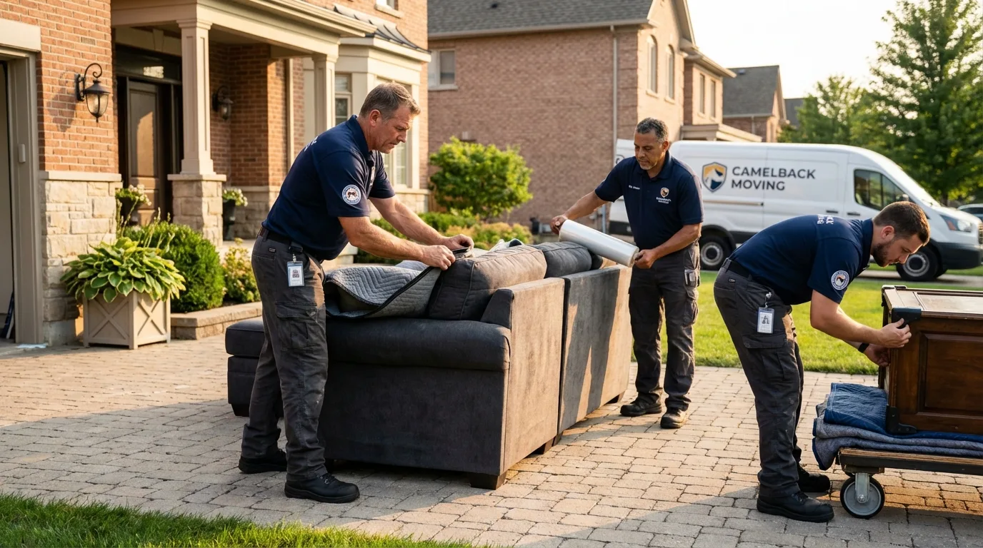 Large estate moving crew wrapping furniture in Park Rapids, MN